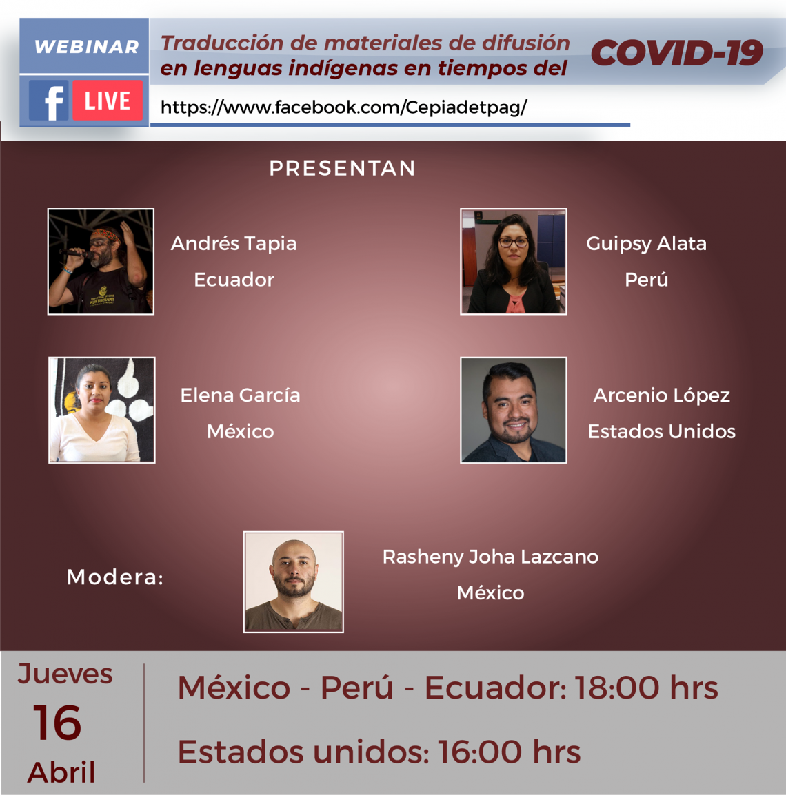 Webinar «Traducción de materiales de difusión en lenguas indígenas en tiempos del #COVID-19»